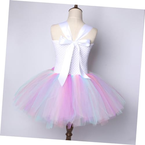 Vestido de tutú de unicornio arcoíris GALPADA para niñas disfraz de Halloween y actuación 7