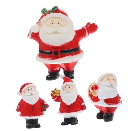 LOLIPPYY 4 Stück Teiliges Santa Figuren aus Hochwertigem Harz...