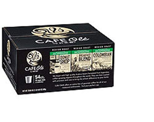 Cafe Ole 54 Count cups Decaf(Donut shop 18,Breakfast Blend 18,Colombian