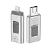 Yafeite Memory stick Flash Drive Thumb External Storage Expansion Connector for iPhone iOS PC Android 32GB 3 in 1(Silver)