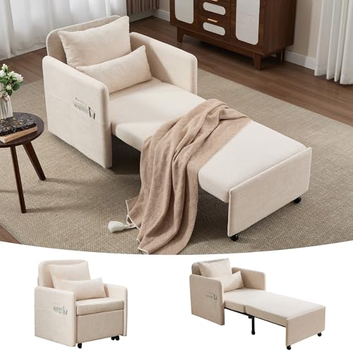 Iroomy 3-in-1 Convertible Sleeper Chair & Sofa Bed, Beige