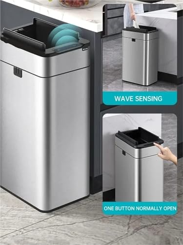 Cubo de basura de acero inoxidable automático y con sensor 40L 6