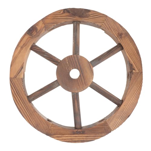 Roue en bois style rustique 35 cm, décoration extérieure naturelle