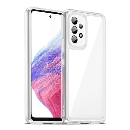 Image of Case for Samsung Galaxy A53, Military Grade Drop Protection Phone Case, Yellowing Resistant, Anti-Scratch Hard PC Back, Shockproof Hard Ultra-Thin Protective Cover, Clear