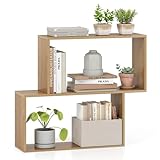 COSTWAY Estantería Geométrica con 2 Cubos, Librería Estantería Madera,...