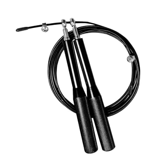 Corda de Pular Speed de Aço com Rolamento Cross Training Pro (Preta)