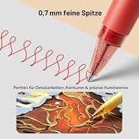 ENMY Fineliner-Gelstifte, 48 Stück, 0,7 mm feine Spitze, einziehbar; farbenfrohe Gelstifte für Konturen, Zeichnungen und Notizen; geschmeidige, wischfeste Kunststifte für Erwachsene und Künstler – Ansicht 6