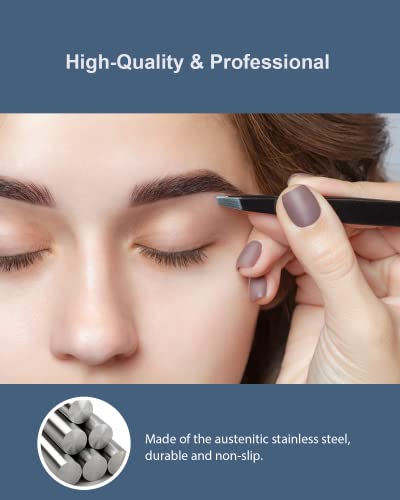 Omiro 25X Magnifying Mirror And Eyebrow Tweezers Kit, 3.5" Two Suction Cups Magnifier Travel Set #TOP2