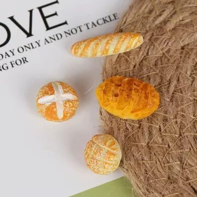 Miniatura 2 de 4 piezas 112 miniatura pan, accesorios de decoración de casa de muñecas, mezcla de resina, panadería, pan, mini casa, accesorios de decoración de