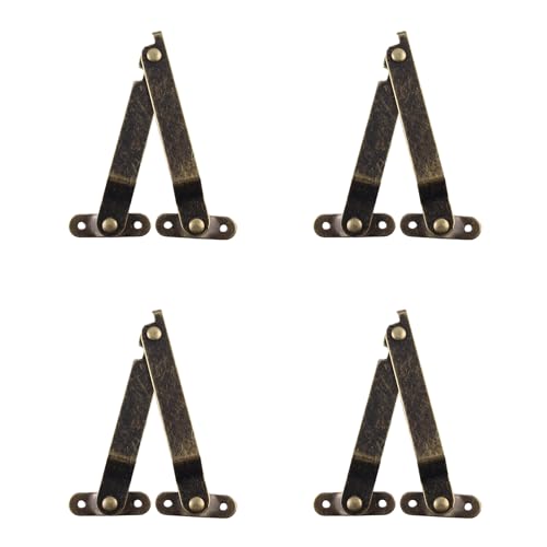 Adyoney 4 Pcs Small Antique Brass Lid Folding Support Hinges