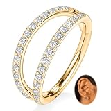 PEAKLINK 16G Septum con bisagras anillo de clicker anillo de nariz de acero quirúrgico Daith pendientes Conch Daith humo Tragus Piercing joyería pendiente pequeño aro, 20G-10mm, Metal, Acero, otros