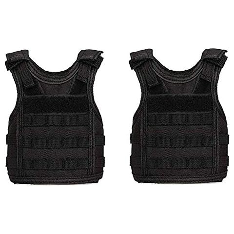 UpAuto Mini Beer Vest Military Bottle Beverage Cooler Holder for 12oz or 16oz Cool Bottle Decoration (2pcs-Black) Cover