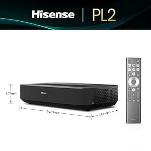 Hisense PL2, Ultra Short Throw Home Theater Laser Projector, 80” – 150”, 4K UHD, 2,700 Lumens, 3000:1 Contrast, Dolby Vision & Atmos, 3D, Google TV, WIFI 6E — photo 3 of 6