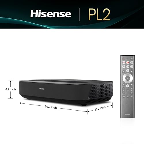 Image of Hisense PL2, Ultra Short Throw Home Theater Laser Projector, 80 inch - 150 inch, 4K UHD, 2,700 Lumens, 3000:1 Contrast, Dolby Vision & Atmos, 3D, Google TV, WIFI 6E