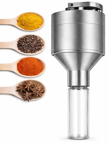 iSnuff Powder Grinder - Spice Hand Mill Funnel with Glass Vial | Ultra-fine Grinding for Herbs, Pills & Spices