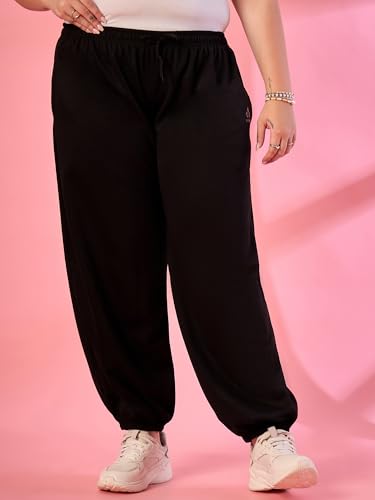 Image of ALZA Women's Cotton Oversized Joggers with Utility Pockets - Loose Fit High Waisted Track Pants for Gym, Yoga & Travel - Lightweight All-Season Lounge Sweatpants