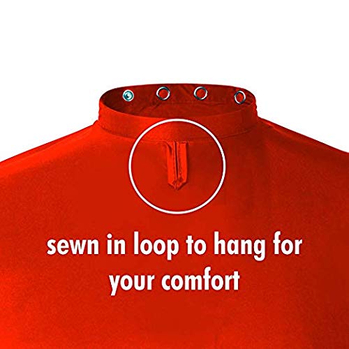 Barber Cape – Water And Stain Resistant Apron With Adjustable Snap Closure For Hairstylists, Hairdressers and Barbers Salon – Easy Clean, Hanging Loop, 50” x 60” - HairDay Care (2 Pack Red)