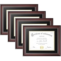 Mahogany Frame / Black & Gold Mat - 11x14 matted to 8.5x11