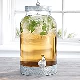 Home Essentials Fiddle & Fern 1.5 Gallon Beverage Dispenser W/Galvanized Lid 549
