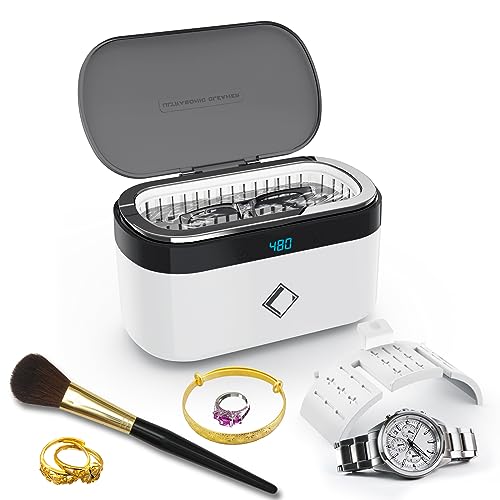 Limpiador Ultrasonidos, LifeBasis CS1 Limpiador Ultrasónico 42000Hz 500ML Limpiador de Gafas con Panel Táctil y 5 Configuraciones de Tiempo para Gafas Relojes Joyería Dentaduras Postizas Monedas