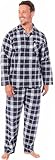 BRANDBUYS Mens Traditional Warm Flannel Pyjama Set Winter Warm Flannel Thermal 100% Cotton napped Flannelette M L XL XXL Gifts for Him (as8, alpha, l, regular, regular, Navy Check)
