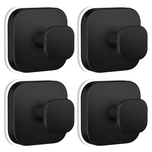Image of BKV Suction Cup Hooks for Shower,Heavy Duty Shower Hooks for Bathroom Wall,Glass Windows,Smooth Doors to Hang Towels,Robes,Coat,Reusable Suction Cup Wreath Hanger for Christmas Wreaths-Black(4 Pack)