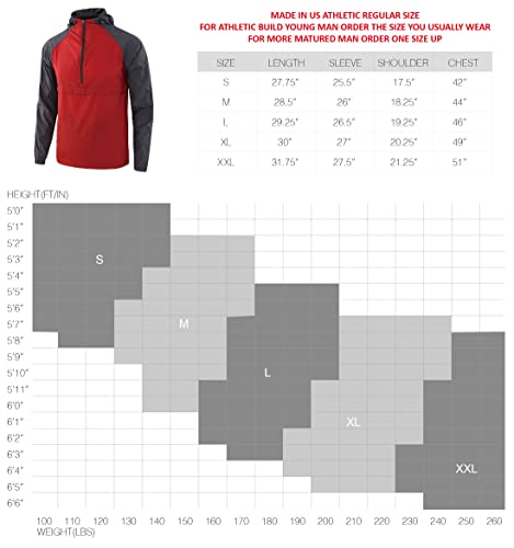 Knqr Men's Lightweight Zip Waterproof Running Hiking Anorak Windbreaker Jackets Active Hoodies Army/Charcoal S #TOP2