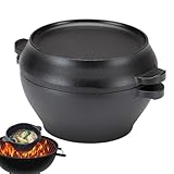Cast Iron Dutch Oven Schmortopf - Ovale Gusseisen Kasserolle Mit Deckel Henkeln Schwerer Brat Kochtopf Für Langsames Backen Hitzebeständig Langlebig Geeignet Für Herd Ofen Campin