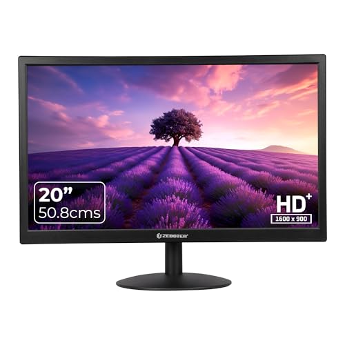 Image of ZEBSTER A20HD LED,20 Inch (50.8cm) LED Monitor, Dual HDMI & VGA Input, HD+1600x900, 220nits Brightness, 5000000:1 Dynamic Contrast Ratio,16.7M Colors,16:9 Aspect Ratio, Wall Mountable