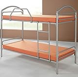 HOGAR24 Litera metálica con somieres + 2 colchones Aloe Ver