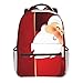 Mochila de impresión de Papá Noel de dibujos animados de impresión portátil impermeable antirrobo mochila casual bolsa USB puerto de carga mochila unisex, Black, Talla única