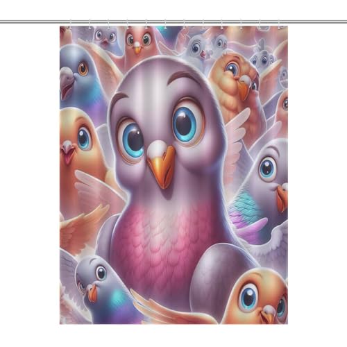 Rideau de douche mouette en polyester imperméable lavable 140x183cm - 7