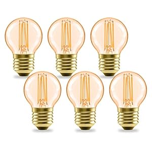 LVWIT 4W Vintage SES E27 LED Golf Filament Bulb,Antique Edison E27 Globe Light Bulbs,35W Equivalent,410LM,2400K Warm White Golf Ball,45 * 77MM,220-240V,Non-Dimmable (6PCS)