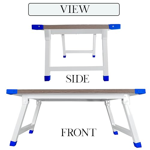 Image of Eduway Multipurpose Foldable White Board Laptop Table with 1 Duster & Marker | Heavy-Duty Portable Writing Desk for Bed, Study, Work from Home, Dining & Reading