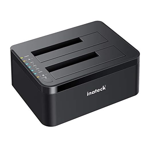 Inateck USB 3.0 to SATA Dual-Bay USB 3.0 Hard Drive Docking Station with Offline Clone Function fit 2.5 and 3.5 inch HDD SSD SATA (SATA I/II/III), Support 2X 8TB and UASP, Black FD2002
