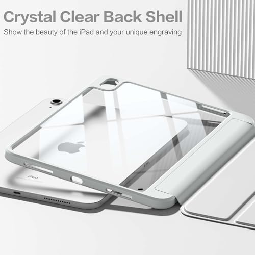 Image of Wenlaty Compatible with iPad (A16) 11th Generation Case 11 Inch 2025, for iPad 10th Generation Case 10.9 Inch 2022 with Pencil Holder, Trifold Stand Protective Clear Back, Auto Wake /Sleep, White