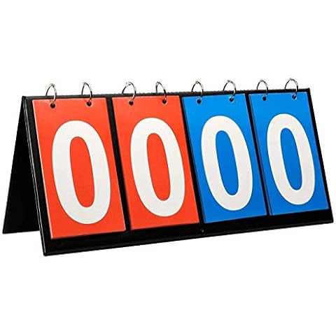 SMIN 4-Digital Portable Table Top Sport Scoreboard Flipper, Volleyball Basketball Table Tennis Sports Score Flip Scoreboard Cover