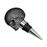 Iron & Glory Skull Wine Stopper | Champagne Stoppers | Skull Bottle | Stoppers For Glass Bottles | Wine Bottle Stopper | Halloween Gifts | Home Bar Accessories | Halloween Decor | Mens Gifts - Black