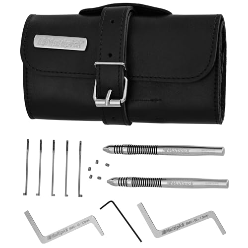 MULTIPICK G-Pro Starter Lockpicking Set - Wechselbare Flag-Pick Klingen, Dietrich Profi Set - Lockpick Tool, Schlösser knacken - Lock Picks Spanner - Schloss picking Kit