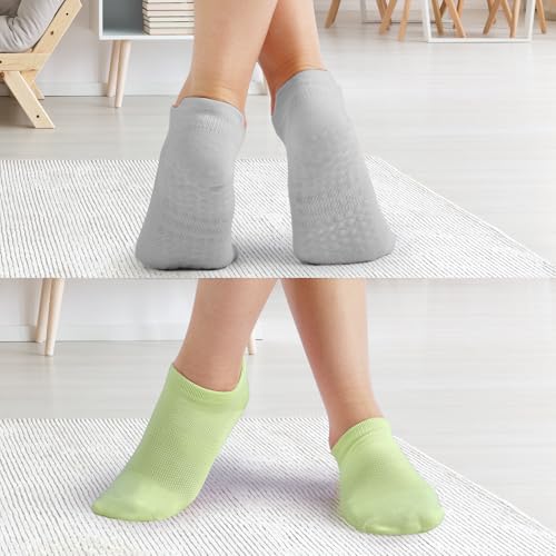 VZZNN 10 pares de meias de pilates com aderência para mulheres, antiderrapantes, para ioga, para aca