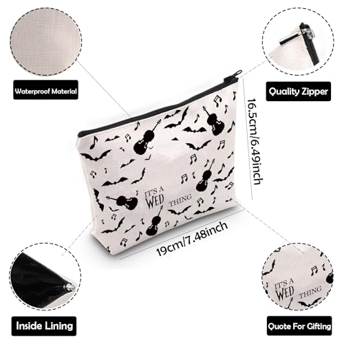 Horror Movie Cosmetic Bag Survival Kit It’s A Thing Makeup Bag With Zipper Horror Movie Merch (Wed Thing) - Image 3