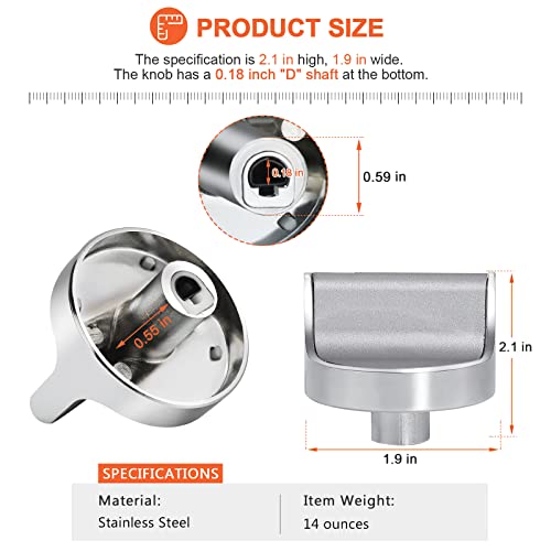 𝟮𝟬𝟮𝟯 𝙐𝙥𝙜𝙧𝙖𝙙𝙚𝙙 W10594481 Gas Range Stove Knobs 5Pcs Replaces For Whirlpool Range/Oven Wcg97Us6Ds00 Wcg97Us0Ds00 - W10594481 Stainless Steel Cooker Stove Control Knobs Replaces Ap6023301 #TOP5