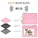 Sodsay RFID Wallet Women Card Case Slim Front Pocket Wallet for Women Credit Card Holder with Keychain(CH Pink)