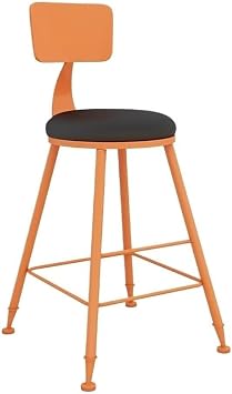 Counter Stools Large Colorful Iron Round Bar Table and Chairs Balcony Milk Tea Store HighOrange
