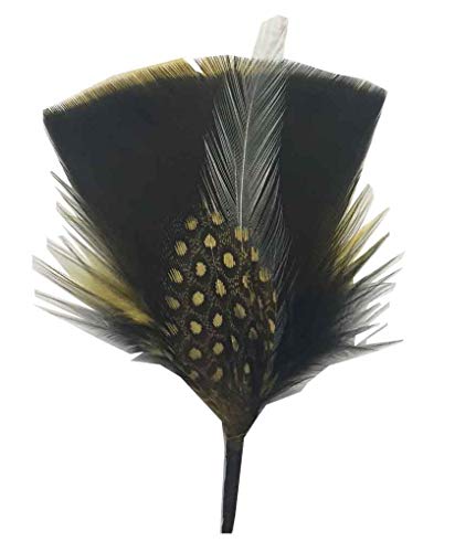 FQH Side Feather for Hats & Fedoras, Black/Yellow5