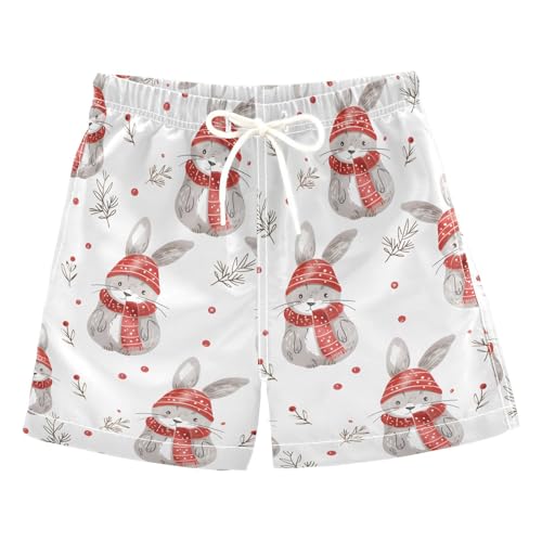 ALAZA Cute Rabbit Leaf Fruit Boys Quick Dry Beach Board Shorts Kids Swim Trunks Bathing Suit Swimsuit 2T Multicolor