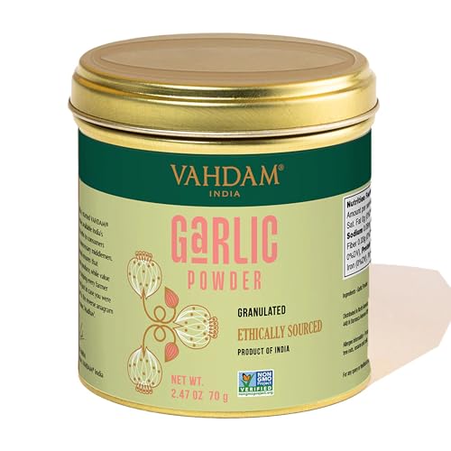 Image of VAHDAM, Garlic Granules (2.47oz) 100% Raw Granulated Garlic (Allium Sativum) from India | Non GMO, Gluten Free, Dried Garlic | Aromatic & Pungent | Direct from Source