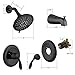 Homelody Single-Handle Tub and Shower Trim Kit(Valve Included),Shower Faucets Sets Complete with 5-Spray Touch-Clean Shower Head Set Matte Black