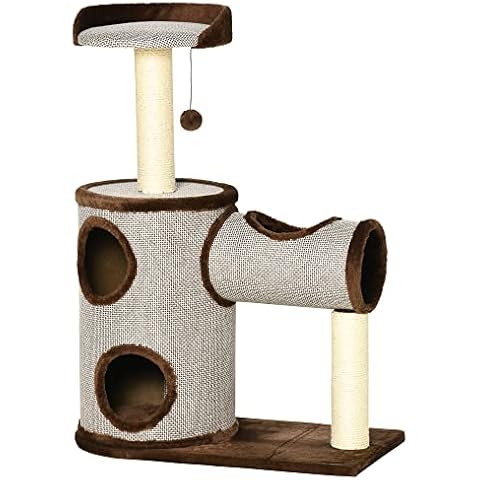 Árbol Rascador para Gatos PawHut Cover