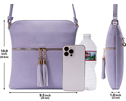 Image of Solene Womens Lightweight Medium Crossbody Purse with Tassel, Perfect Size Crossbody Bags for Daily Use, travel